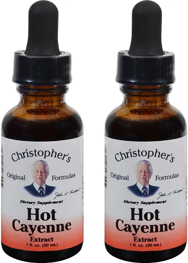 Christopher's Original Formulas Hot Cayenne Extract, 1 fl oz - Natural Herbal Supplement - 2 Paket