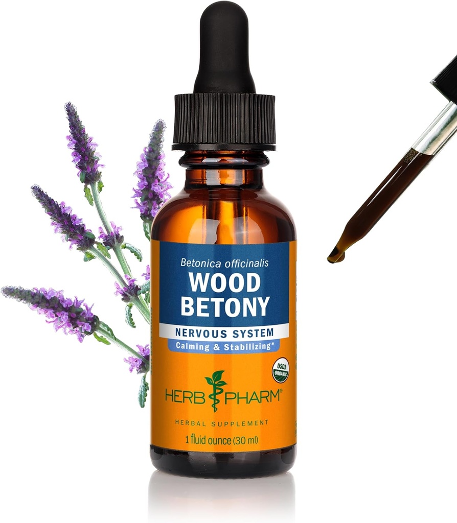 Βότανο Pharm Certified Organic Wood Betony Liquid Extract - 1 ουγγιά (DWOOD01)