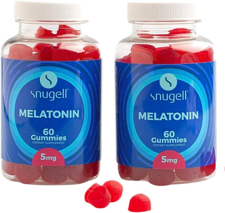Snugell Melatonin Gummies 5 mg – 60-Count Diyetary Supplement – Berry Coolful Sleep Support – Vegan, Non-GMO, Pectin-Based, Gluten-Free – Amerika'da Yapıldı (2)