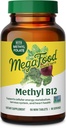 MegaFood Methyl B12 - Vegan - Περιλαμβάνει φολικό μεθύλιο, βιταμίνη B12 & B6 - Υποστηρίζει την παραγωγή κυτταρικής ενέργειας, την υγεία του νευρικού συστήματος και την καρδιαγγειακή λειτουργία - 90 δισκία