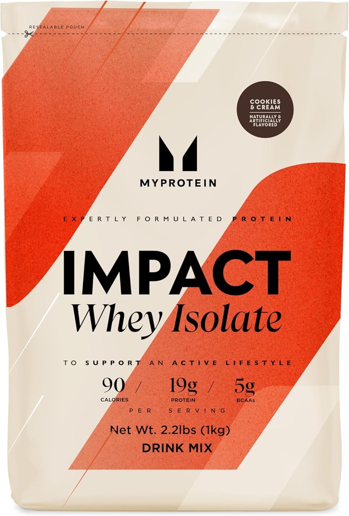 Protein Etkisi Whey proteini Isolate, 2.2 Lbs (40 Hizmet) Kurabiyeler ve Krem, 19g Protein, 3.5g Glutamine & 4.5g BCAA Per Servis, Protein Shake for Muscle Strength & Recovery