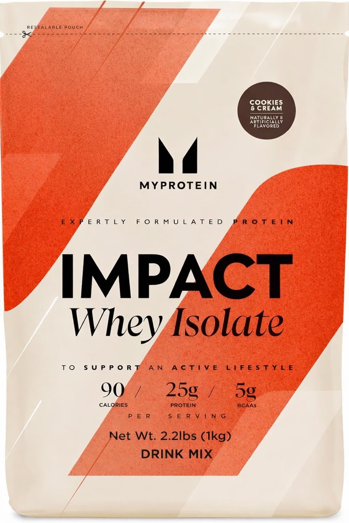 Protein Etkisi Whey proteini Isolate, 2.2 Lbs (40 Hizmet) Kurabiyeler ve Krem, 19g Protein, 3.5g Glutamine & 4.5g BCAA Per Servis, Protein Shake for Muscle Strength & Recovery