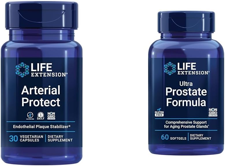 Life Extension Arterial Protection - Blood Pressure Supplement for Heart Health & Ultra Prostate Formula, Saw Palmetto for Men, pygeum, sting Nettle Root, lycopene