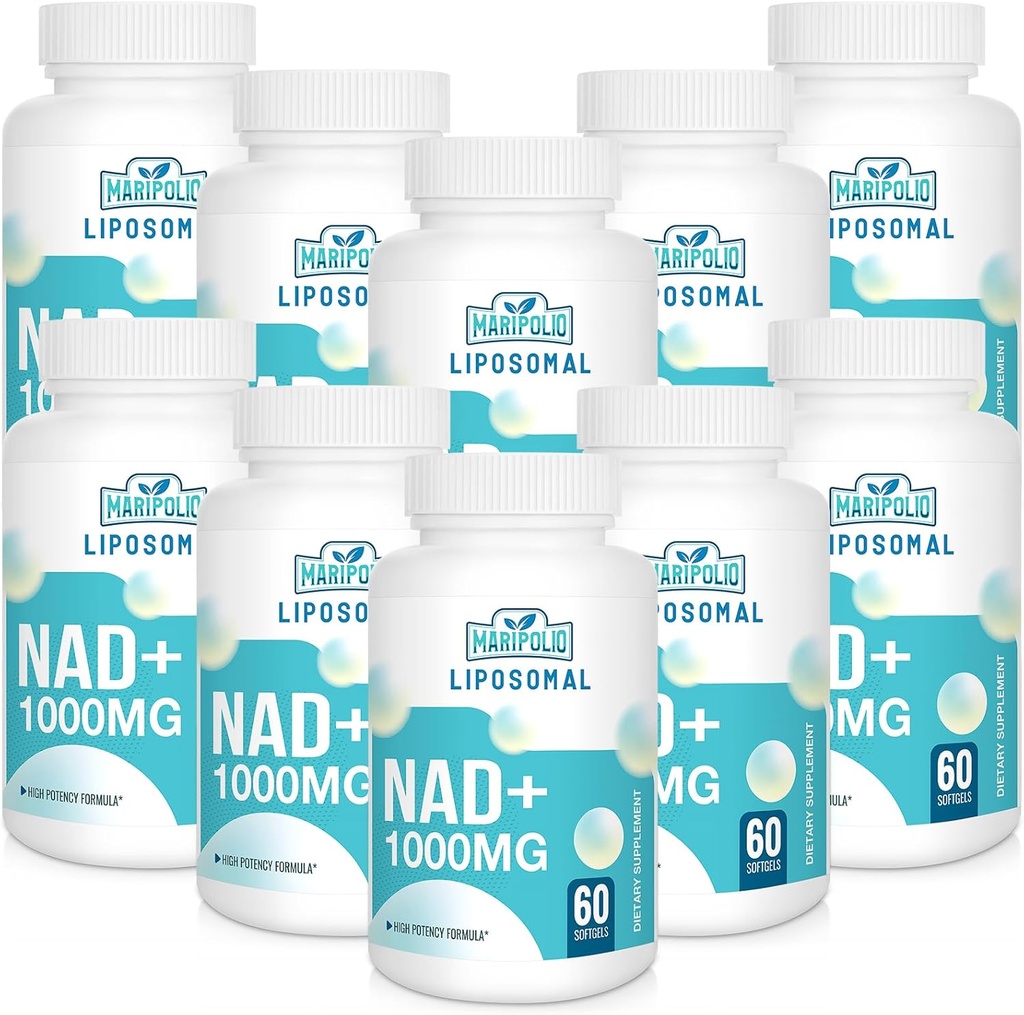 Liposomal NAD+ Supplement 1000 mg | En Yüksek NAD Pontecy | Max Aborpsiyon | Pure NAD Supplement | Enerji ve DNA Tamir, Aging Defense, Brain Function | 600 Softgels