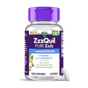 ZzzQuil Pure Zzzs, + κάψουλες μαγνησίου, L-Θεανίνη και Μαγνήσιο, Βοήθεια για τον Ύπνο, 4-σε-1 Μαγνήσιο: Κιτρικό, Διγλυκινικό, Οξείδιο και Ανθρακικό, Βοηθήματα για τον Ύπνο για Ενήλικες, 90 Κάψουλες Ύπνου