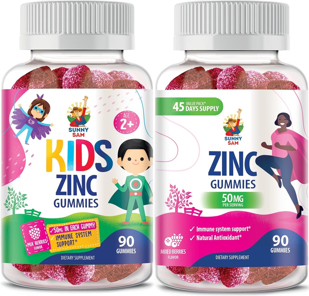 Zinc Gummies για ενήλικες & Zinc Gummies για παιδιά. Ψευδάργυρος μασώμενη κοιλιά για την υποστήριξη του ανοσοποιητικού - Ισχυρό φυσικό αντιοξειδωτικό συμπλήρωμα για παιδιά άνδρες γυναίκα ενήλικες