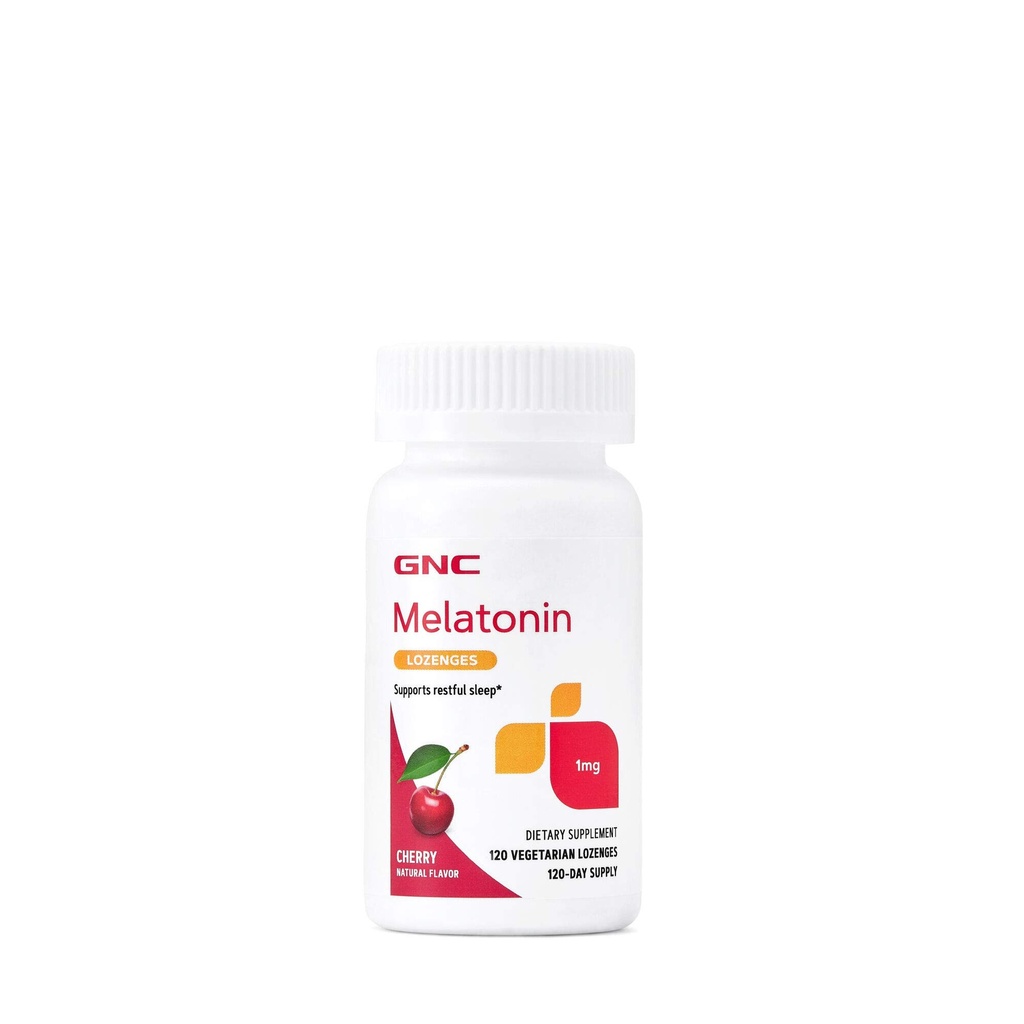 GNC Melatonin 1 mg - Cherry, Supports Restful Sleep, 120 Lozenges
