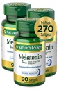 Nature's Bounty Melatonin% 100 İlaç Ücretsiz Uyku Yardımı, Diyetsel Tamam, Rahatlama ve Uyku Sağlığı, 5 mg, 90 Kont, 3 Paket