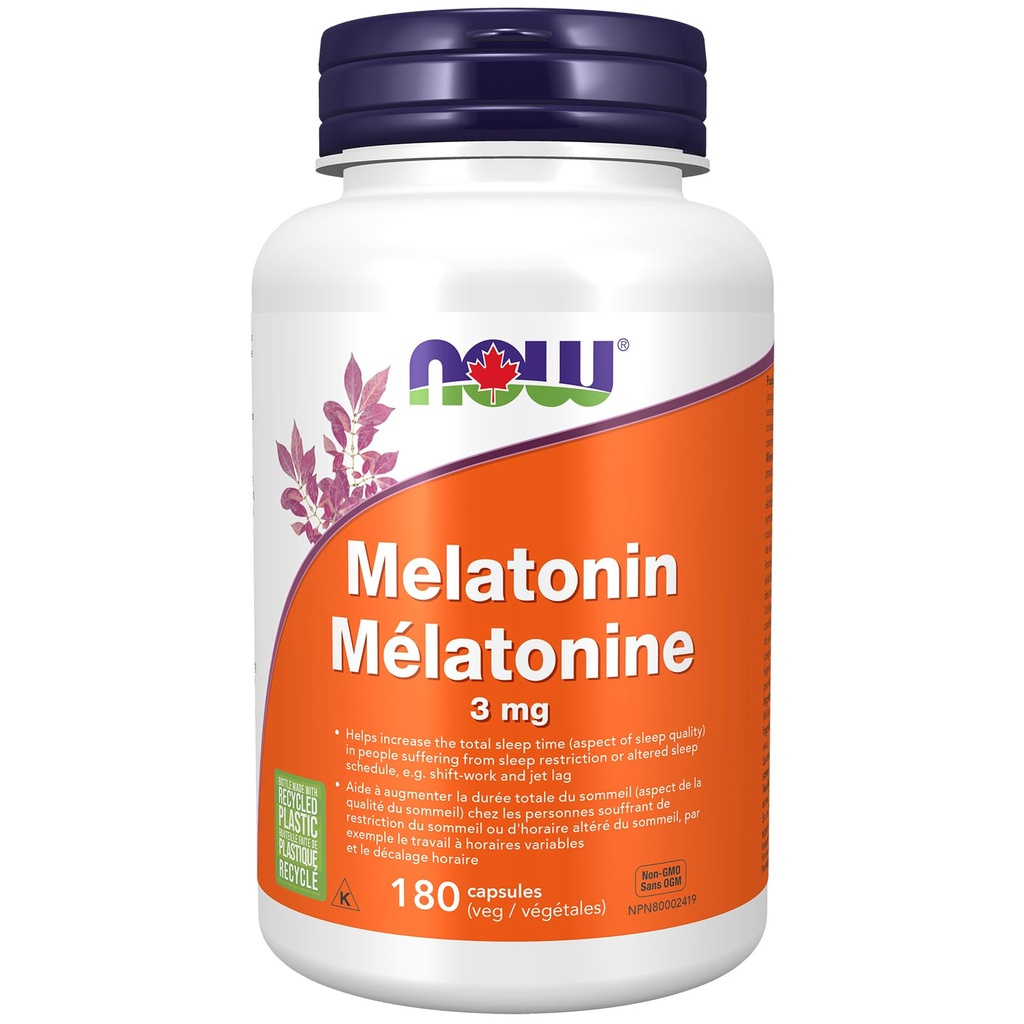 Şimdi Gıdalar Tamamlıyor, Melatonin 3 mg, Free Radikal Scavenger*, Sağlıklı Uyku Döngüsü*, 180 Veg Capsules