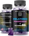 Yeni Elements Melatonin Gummies 10mg with Magnezyum Glycinate & Vitamin B6 | Uyku Desteği, Rahatlama ve Stres Yardımı | Non-GMO, Gluten-Free | Great-Tasting | Natural Grape Flavor