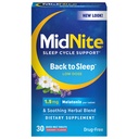 MidNite Back to Sleep Low Dose, 1.5 mg Melatonin Sleep Aid, Non-Habit Form, Herbal Diyeter Supplement for Yetişkinler, Drug-Free, Gluten-Free, Lactose-Free, Vegetarian, Vegan, 30 Hızlı Melt Tabletleri