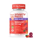 SmartyPants Kids Sleep Gummies Supplement with Melatonin 0,5 mg: Chamomile & Vitamin D3, Sleep Aid, Strawberry Mango Flavor, 60 Kont