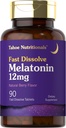 Tahoe Beslenmeleri Melatonin 12 mg Hızlı Dissolve Tabletleri | 90 Pills | Berry Flavored Supplement for Yetişkinler | Vegetarian, Non-GMO, Gluten Free