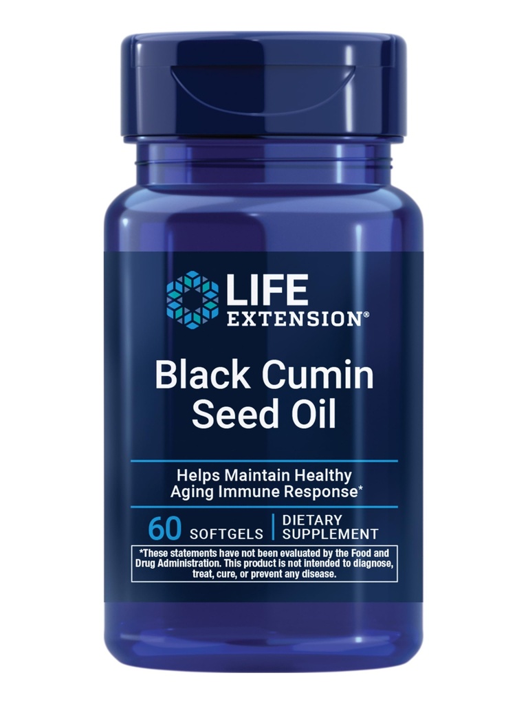 Life Extension Black Cumin Tohum Oil, Black Cumin, Immune Health Support, Whole-Body Health, Sağlıklı Aging, Gluten Free, Non-GMO, 60 softgels