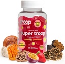 Troop Super 6 Mushroom Gummies — Immunity, Energy and Mood Boost — Triple-Extracted Fruiting Body — Vegan, 60 Count