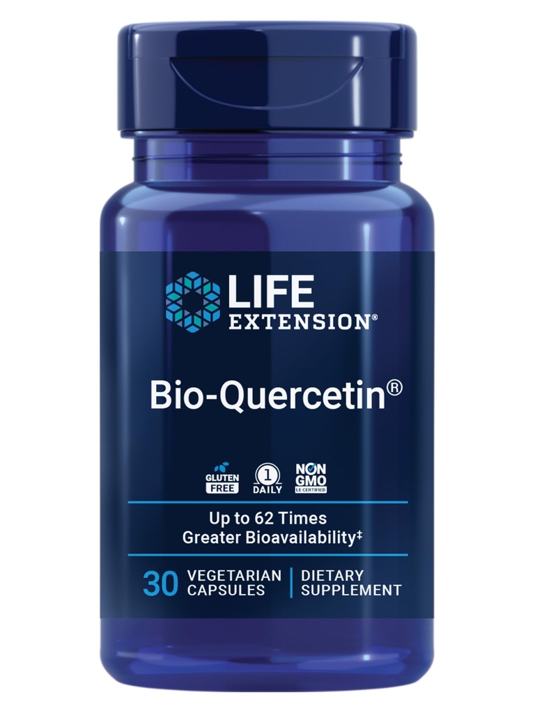 Life Extension Bio-Quercetin, Immune Health Supplement, Heart Health Support, Gluten Free, Non-GMO, Vegetarian, 30 Capsules