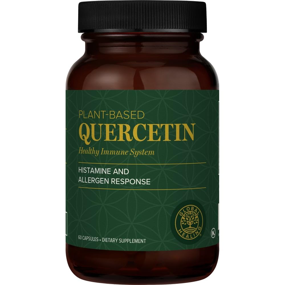 Global Healing Center Quercetin 250 mg Supplement to Support Immune System, Bromelain & çinko (60 Capsules) olmadan QuerceFIT'i içerir.