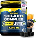 KLEVIRO 30:1 Shilajit Gummies for Men | 78% Fulvic Acid | 11-in-1 Complex with Ashwagandha, Tongkat Ali, Manuka Honey, Rhodiola, Lion's Mane | Nodrew Sugar | GMP sertifikalı & Lab Tested