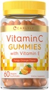 Carlyle Vitamin C Gummies | 60 Kont | Orange Flavor | Vitamin E | Vegan, Non-GMO ve Gluten Free Supplement
