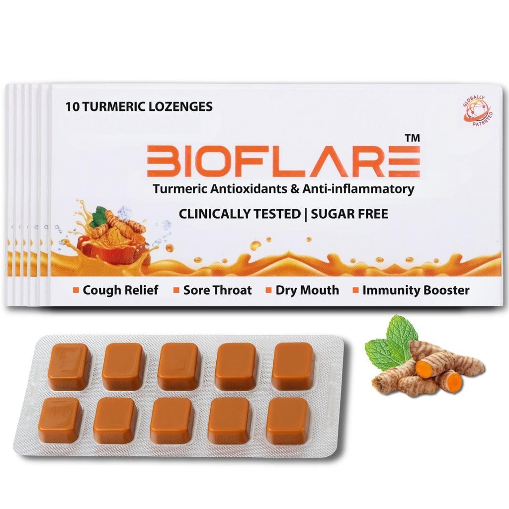 Turmeric Lozenges – Sugar Free Cough Drops for Yetişkinler, Sore Throat Relief & Kuru Mouth Lozenges – Turmeric Curcumin Supplement, Anti Inflammatory Support, Cough Suppressant (6-Pack/60)