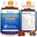 2 Pack Quercetin with Bromelain Gummies, Quercetin with Vitamin C çinko & Elderberry for Immune System & Alerji, Chewable & Vegan Gummies, Karma Berry Flavor 120 Cts