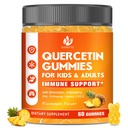 Sugar Free Quercetin with Bromelain Gummies for Kids & Adult - Immune, Antioksi, Mevsimlik Destek, 1000 mg Quercetin Supplements with Bromelain, çinko, Elderberry, C3 E, Vegan, 60