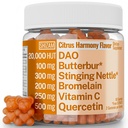 SHIZAM DAO Bromelain Enzyme Gummies with Butterbur Quercetin Sting Nettle Root Extract, DAO Diamine Oxidase Enzyme, Toz Tincture Tablet Çay Alt Tamam, Leaf 500 mg