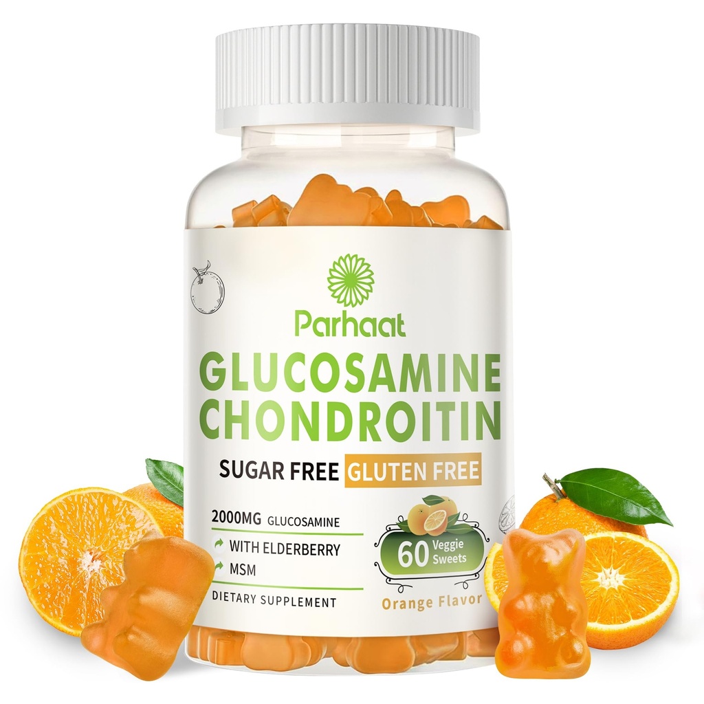 Γλυκοσαμίνη Chondroitin Gummies με MSM & Elderberry Extra Strength - Κοινή Υποστήριξη, Αντιοξειδωτικό Ανοσοποιητικό Συμπλήρωμα Υποστήριξης για Ενήλικες, Άνδρες και Γυναίκες. Πορτοκαλί