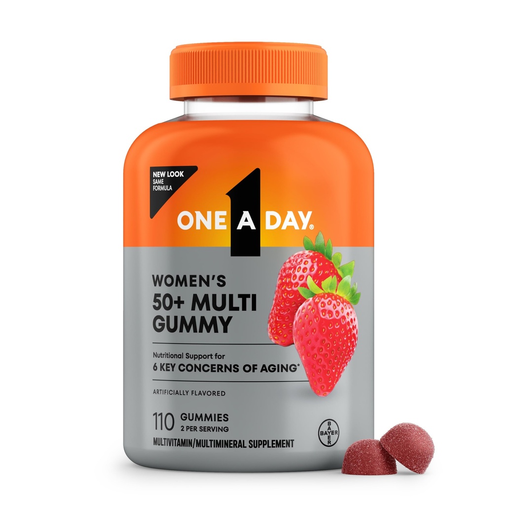 Kadınlar için Bir Gün Çokvitamin 50 ve Over, Women's Multivitamin Gummy 50 artı Immune Support, Eye Health & Health Brain Function, Gummy Vitamins for Women 50 artı, 110 Ct (Pazarlama Mayıs Vary)