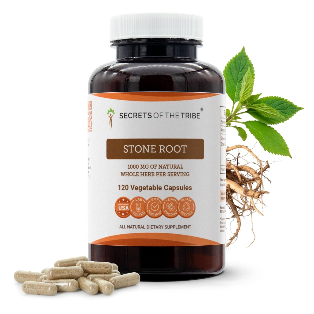 Tribe Stone Root 120 Capsules, 1000 mg, Responsibly farmed Stone Root (Collinsonia Canadensis) kıl Root (120 Capsules)