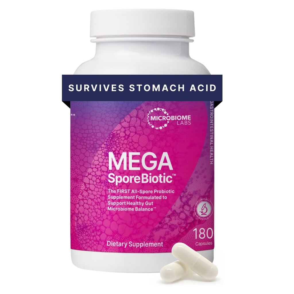 Mikrobiyome Laboratuvarları Kadınlar ve Erkekler için Megaeli Probiyotikler - Gut Health & Digestive Support - Raf-Stable, Travel-Friendly, Mens & Womens Probiyotiks (180 Capsules)