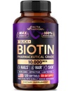 Biotin 10000mcg with Silikon - Farm Grade Biotin Supplement for Women - Saç Büyüme Desteği, Skin & Nails - Max Strength & 100% Bioavailability - Made in USA - 120 Softgels, 120 Days Supply