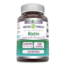 Amazing Formulas Biotin, Ekstra Virgin Organic Coconut Oil Supplement | 10000 Mcg | 120 Softgels | Non-GMO | Gluten-Free | Made in USA
