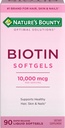 Nature's Bounty Biotin 1000006 Supplement, Sağlıklı Saç, Skin ve Nails, Biotin ile Optimal Çözümleri Saç Vitamini, 90 Hızlı Yayın Sıvı Yumuşakgels