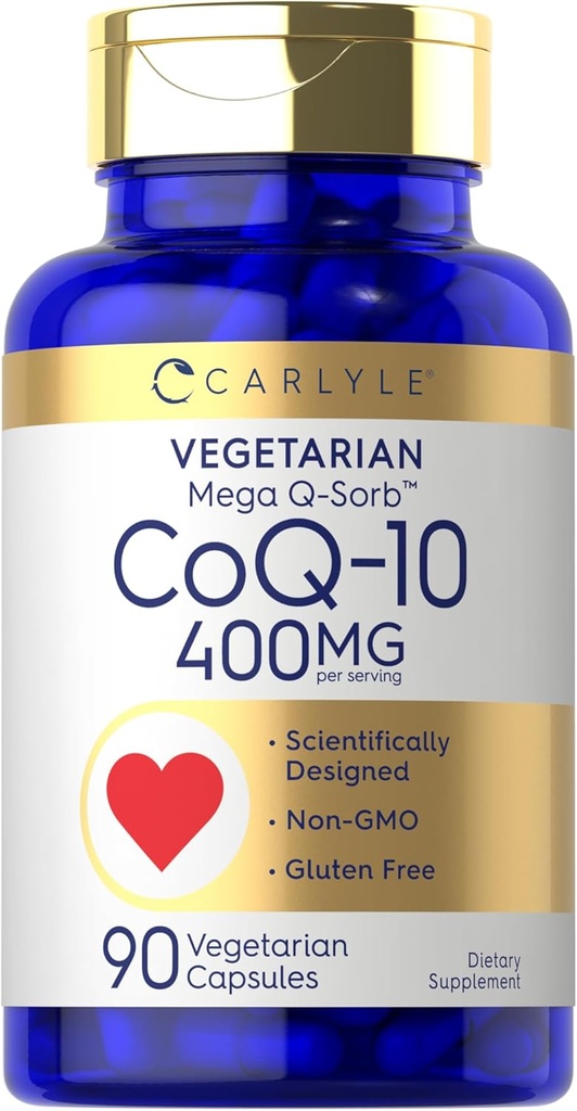 Carlyle CoQ10 400mg | 90 Count | Vegetarian, Non-GMO and Gluten Free Supplement