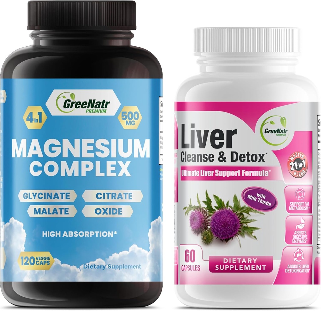 Liver Cleanse Detox & Tamir Formula - Süt Butle, Berberine, Ginger Magnezyum Daha İyi Uyku ve Kas Fonksiyonu için