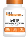 BulkSupplements.com Κάψουλες 5-HTP - 5- Hydroxytryptophan, 5-HTP 200mg, 5 HTP συμπλήρωμα - Amino Acid συμπλήρωμα, Χωρίς γλουτένη, 1 κάψουλα ανά υπηρεσία, 120 κάψουλες (πακέτο του 1)