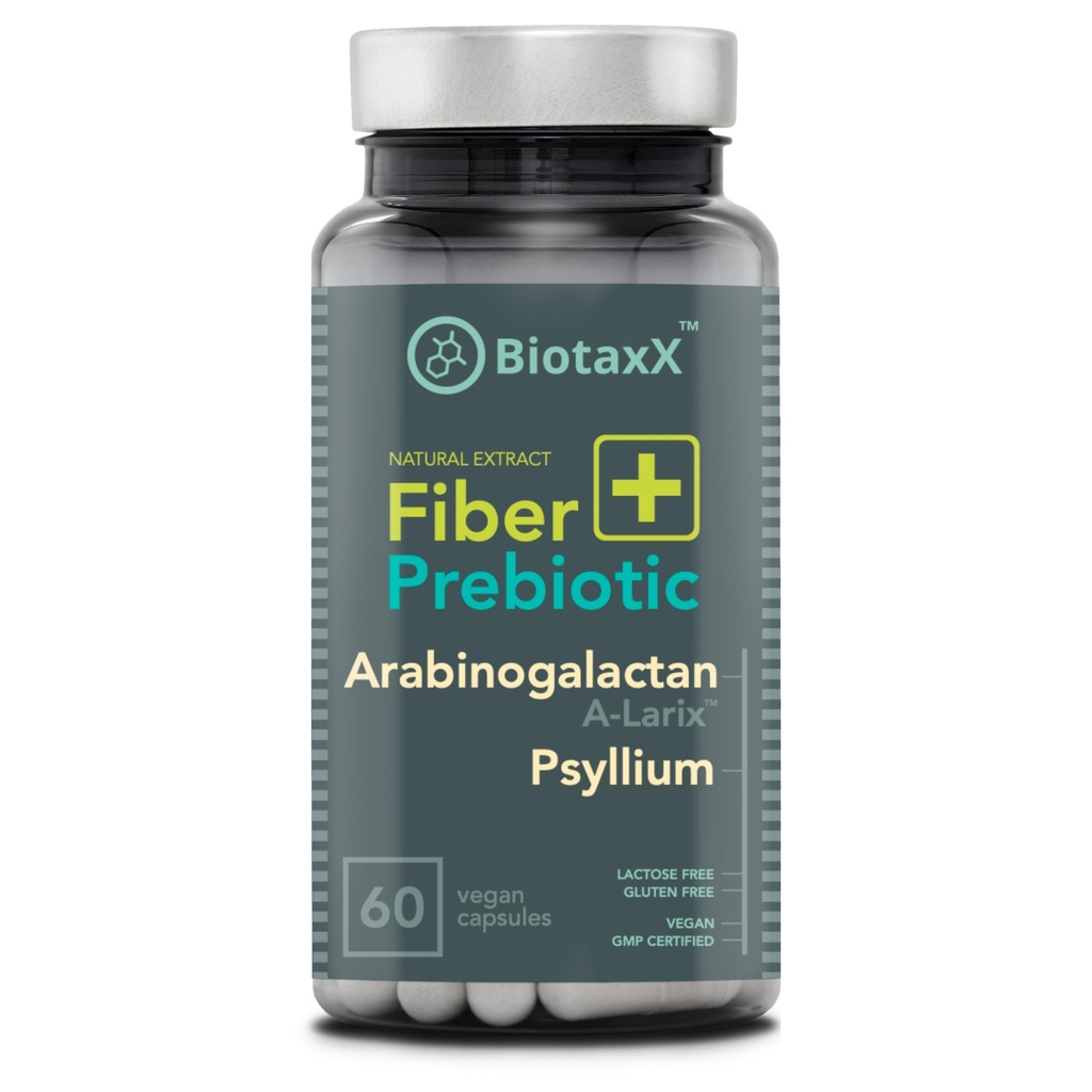 Psyllium Husk (Plantago ovata) + Arapinogalactan ≥95 – 660 mg, 60 Vegan Capsules – Fiber Kompleksi