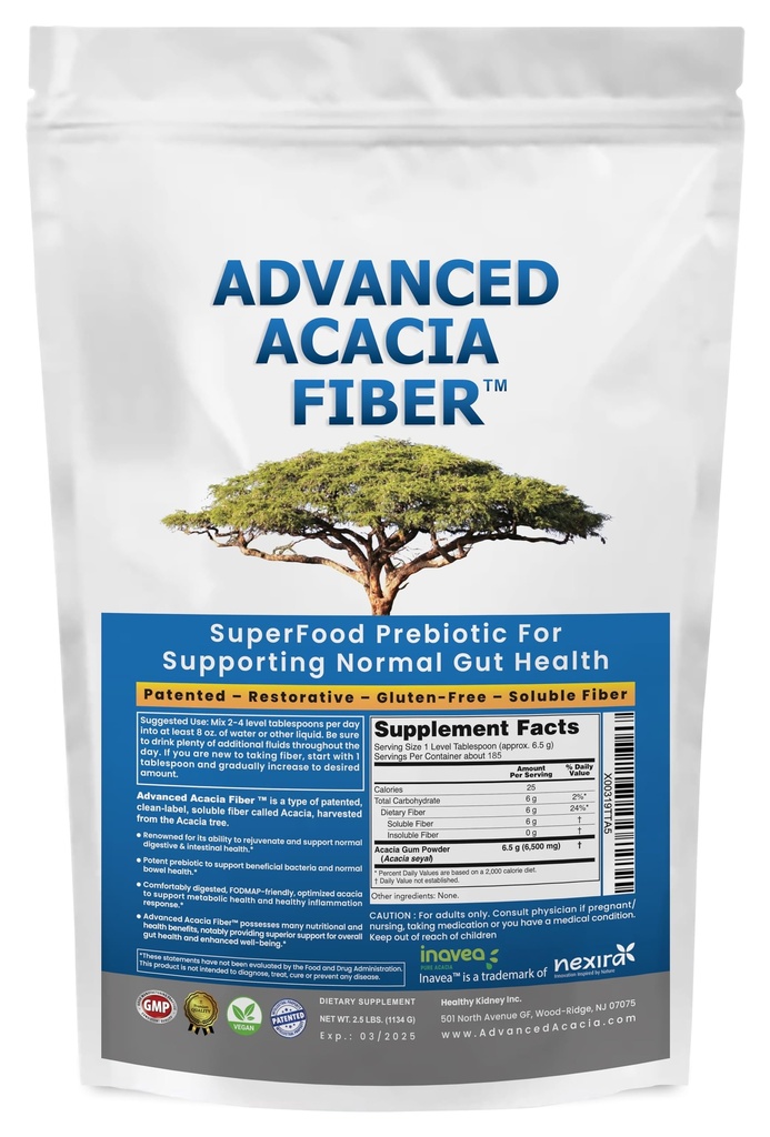 Gelişmiş Acacia Fiber Toz 2.5 Ibs (40oz) Organik Fiber Leaky Gut Tamir Tozu. Doğal Supplement Prebiyotik for Gut Tamir