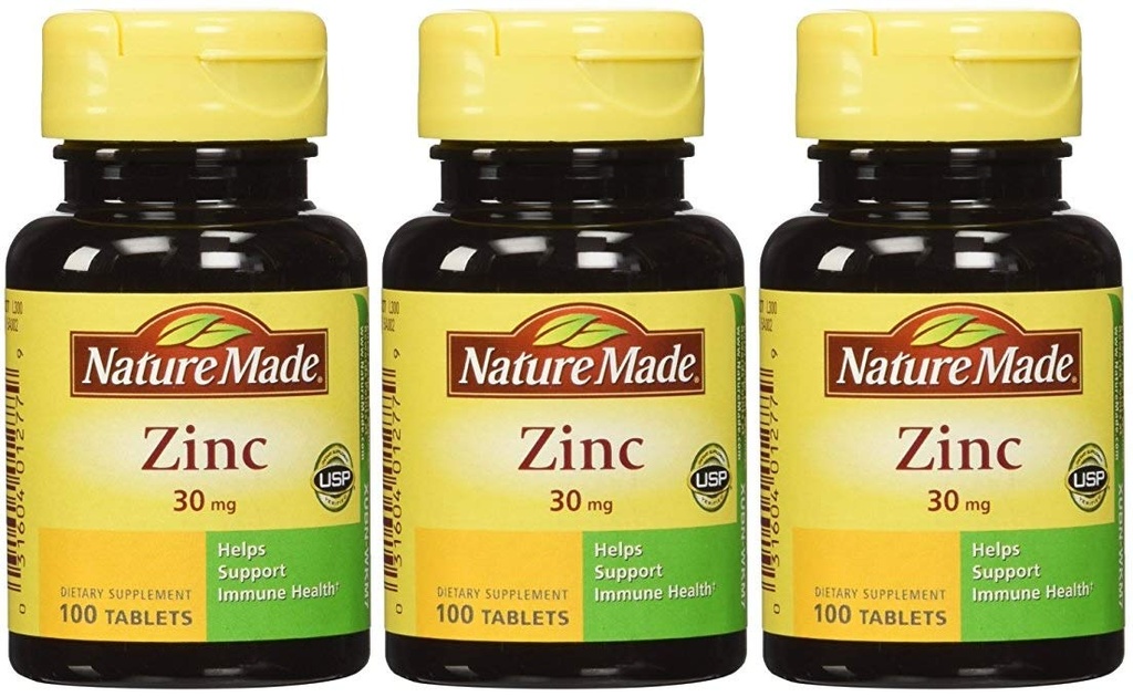 Doğa 30 mg, Erkekler ve Kadınlar için çinko Supplements, Immune Health ve Antioksi Desteği için Diyet Supplement, 100 Tablet, 100 Gün Supply
