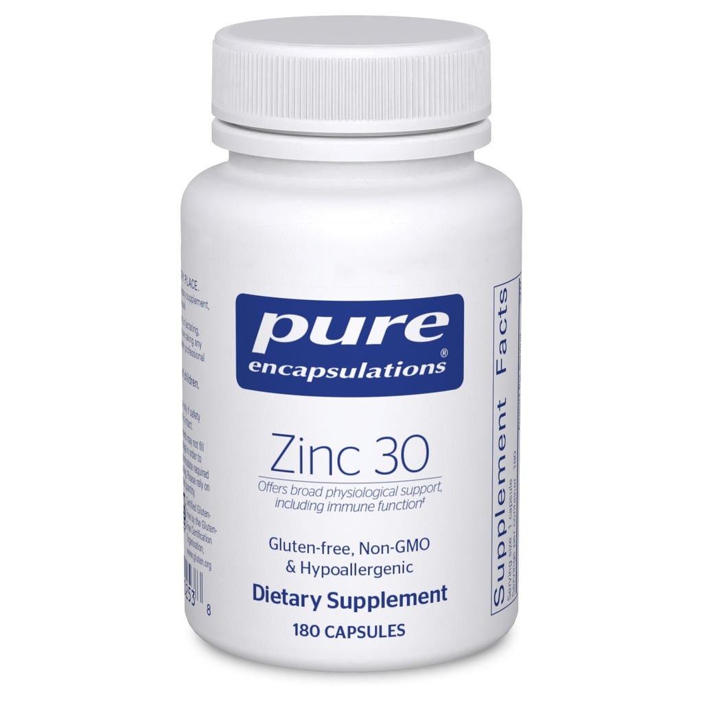 Pure Encapsulations Ψευδάργυρος 30 mg - Συμπλήρωμα για την υποστήριξη του ανοσοποιητικού συστήματος, την ανάπτυξη και την ανάπτυξη, και την επούλωση των τραυμάτων * - με τον ψευδάργυρο Picolinate 30 mg - 180 κάψουλες