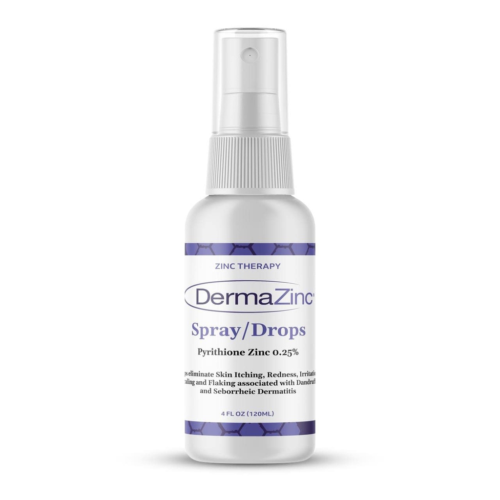 DermaZinc Terapi Kombine/Drops, Skin Bozukluk için çinko spreyi, Psoriasis, Dermatitis, Eczema ve Diğer Skin Durum Belirtileri, 4oz