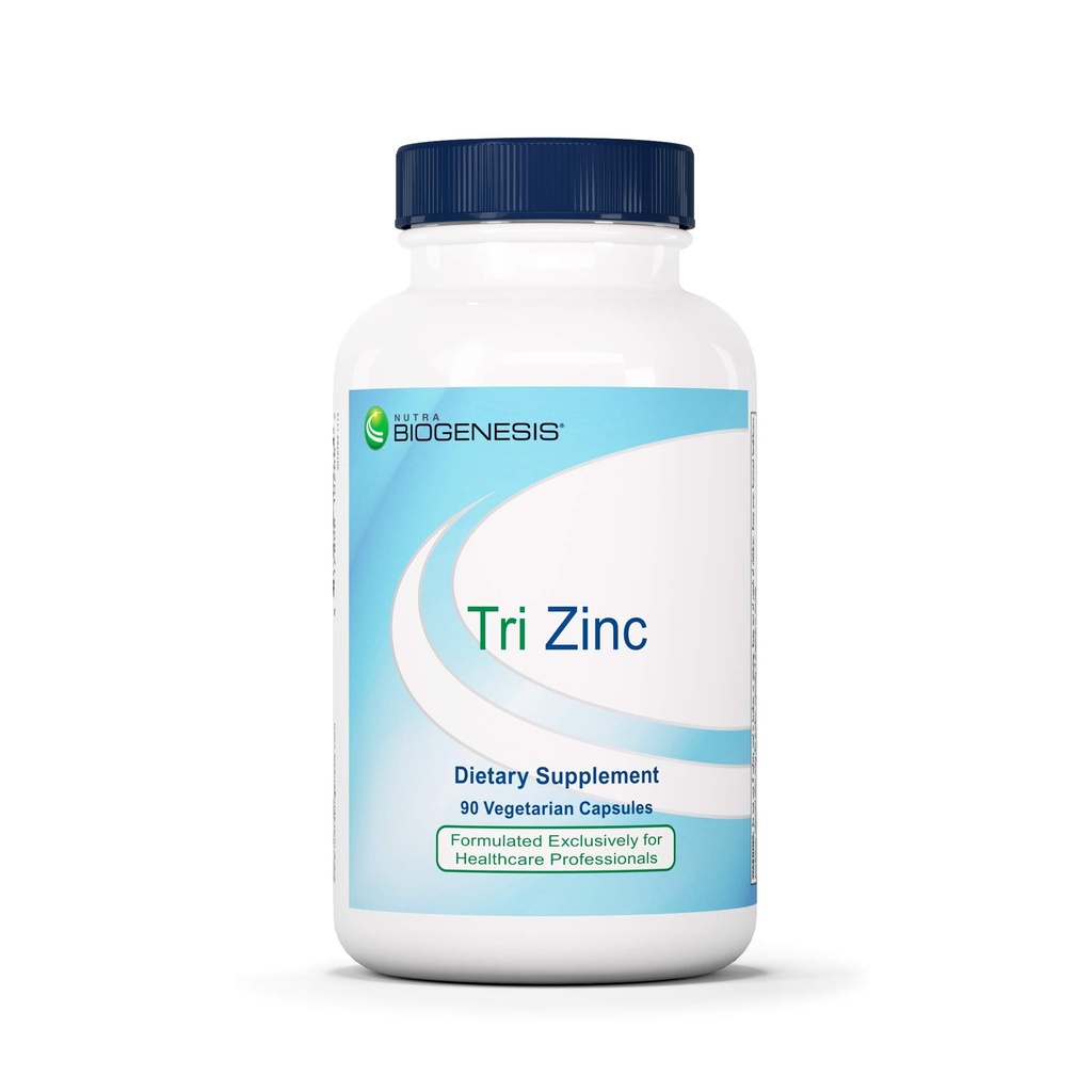 Nutra Biogenesis Tri ψευδάργυρος - Χηλικός ψευδάργυρος Γλυκινικό συμπλήρωμα για άνδρες και γυναίκες με χαλκό για φυσική ανοσοποιητική υποστήριξη και την υγεία του δέρματος, 30mg Χηλικός ψευδάργυρος ανά χάπι - 90 κάψουλες