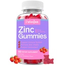Zinc Gummies for Kids & Adults - Ανοσοποιητική Υποστήριξη, Υψηλή Απορρόφηση Συμπλήρωμα βιταμίνης C & ψευδάργυρου, Φυσικό άρωμα φράουλας, Χωρίς ζάχαρη, Vegan - 60 Count