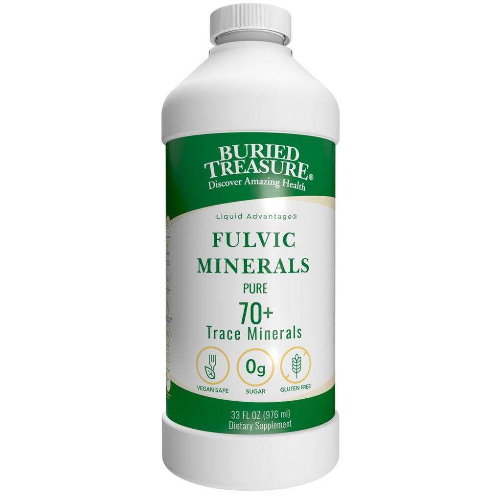 Buried Treasure Liquid Avantajı FULVIC MINERALS Pure 70+ Trace Mineralleri 33 oz Diyetsel Tamam