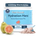 Goods Hydration Hero, 1.000 mg Electrolytes Toz, Sugar Free, Magnezyum, Organik Aloe Vera, Organik Aloe, L Theanine, C & B12, GMO, Keto, Vegan | Guava Fresca, 30 Hizmetler