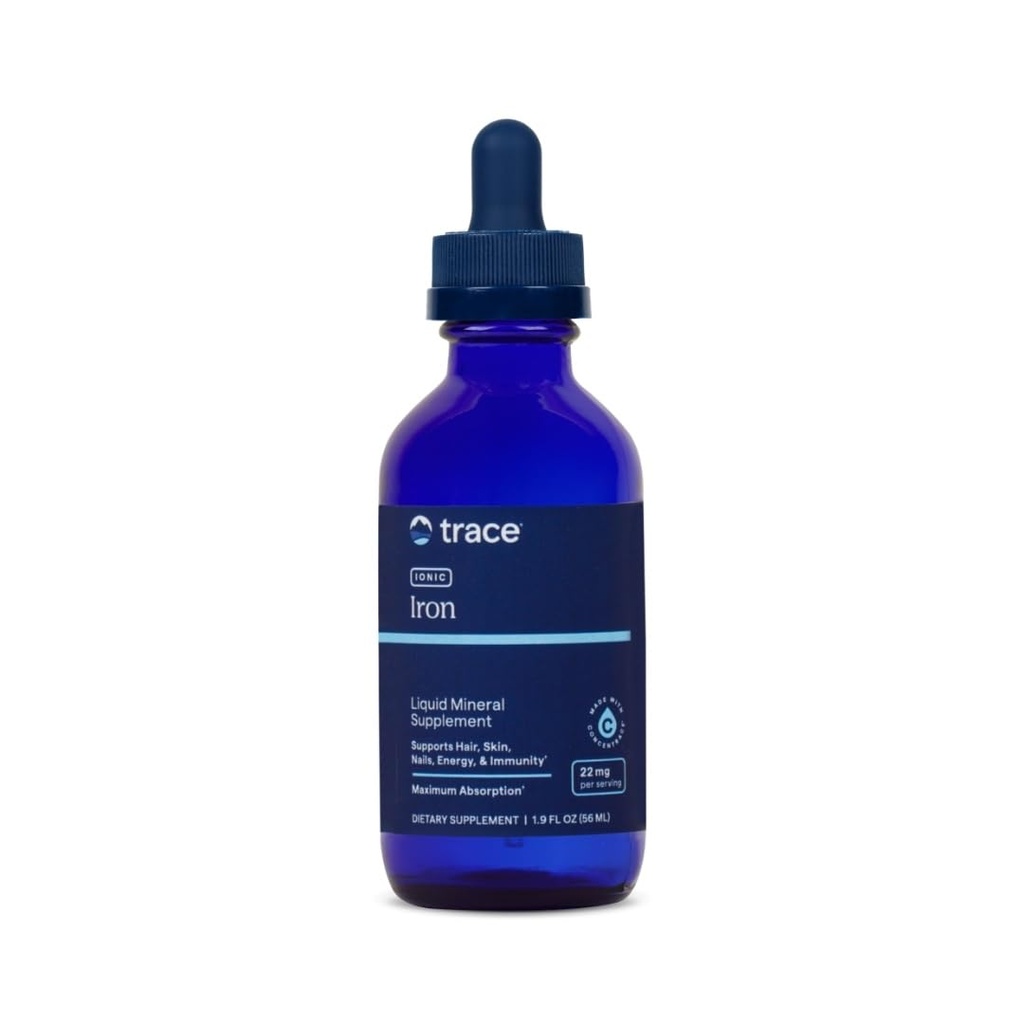 Trace Minerals Ionic Iron 22 mg - Dietary Supplement to Support Immune System Health & Energy - Liquid Ionic Trace Mineral Supplement with Ferrous Sulfate - 1.9 fl oz (About 46 Servings)