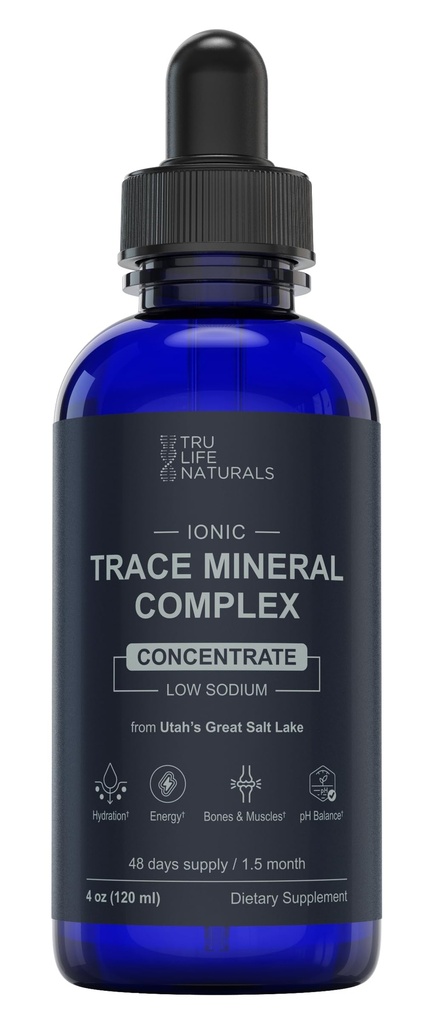 Trace Mineral Kompleksi - 4 oz (48Servings) - 72+ Ionic Minerals Temp/Magnesium, Chloride, Boron, Pyum / Supports Hydration & Electrolyte Balance
