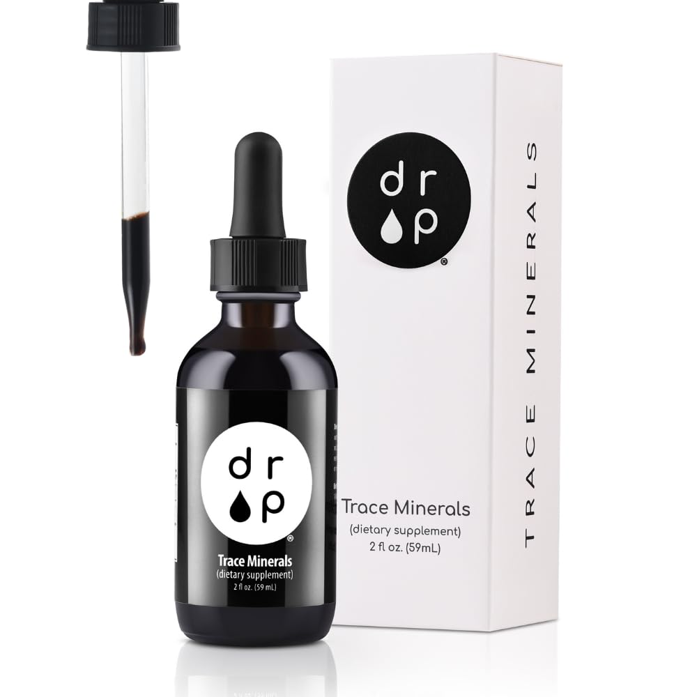 Organik Trace Minerals Elektrolyte Drops with Fulvic Acid 2 oztrik Minerals for Water - Supports Gut Health, Energy, Stamina ve Nutrient Uptake