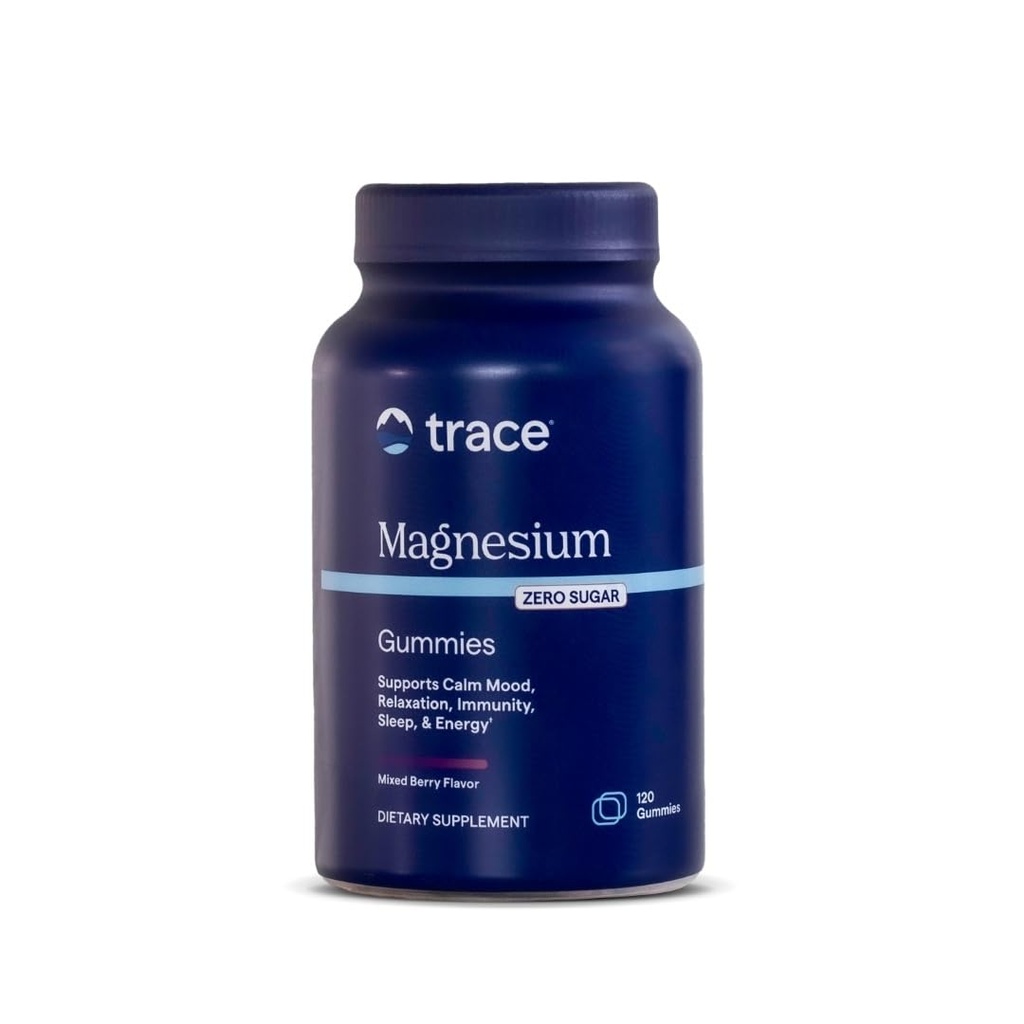 Trace Minerals Magnesium Gummies - Chewable Magnesium Gummies for Wellness Support - Bone, Nerve & Muscle Health - Kid-Friendly - Sugar-Free - Mixed Berry Flavor - 120 Count (120 Servings)
